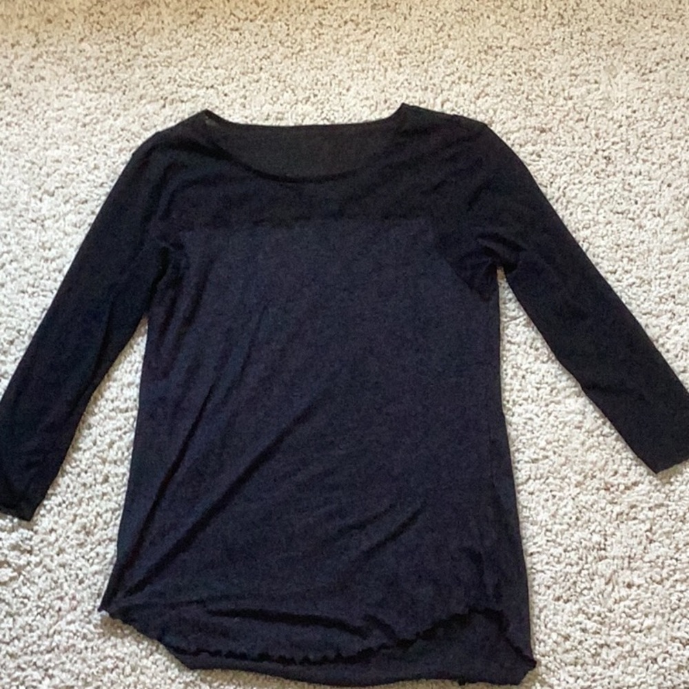 Marseille Black Fitted 3/4 Sleeve Tunic Top